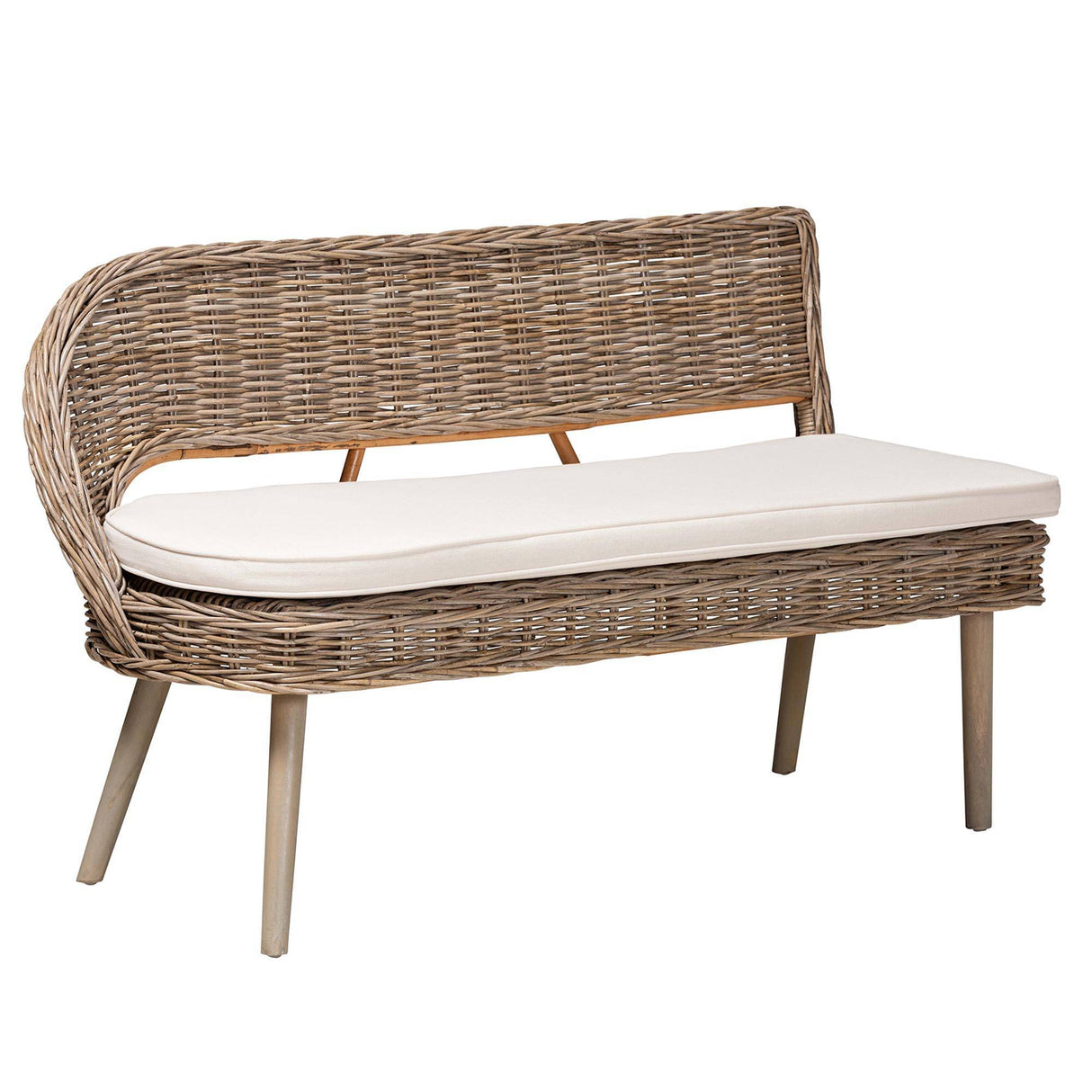 Mindanao Wicker Fair Rattan 3 Pc Dining Nook Bench Set