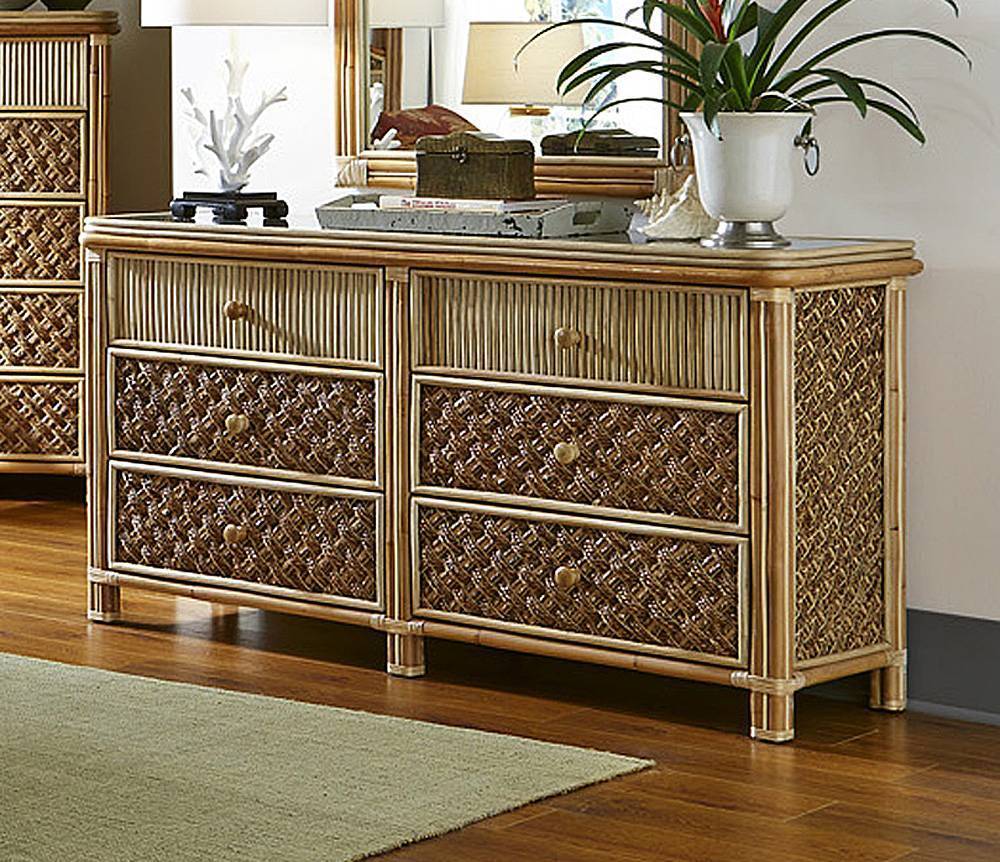 Mandalay Rattan Six Drawer Dresser Model MD6D By Spice Island Wicker