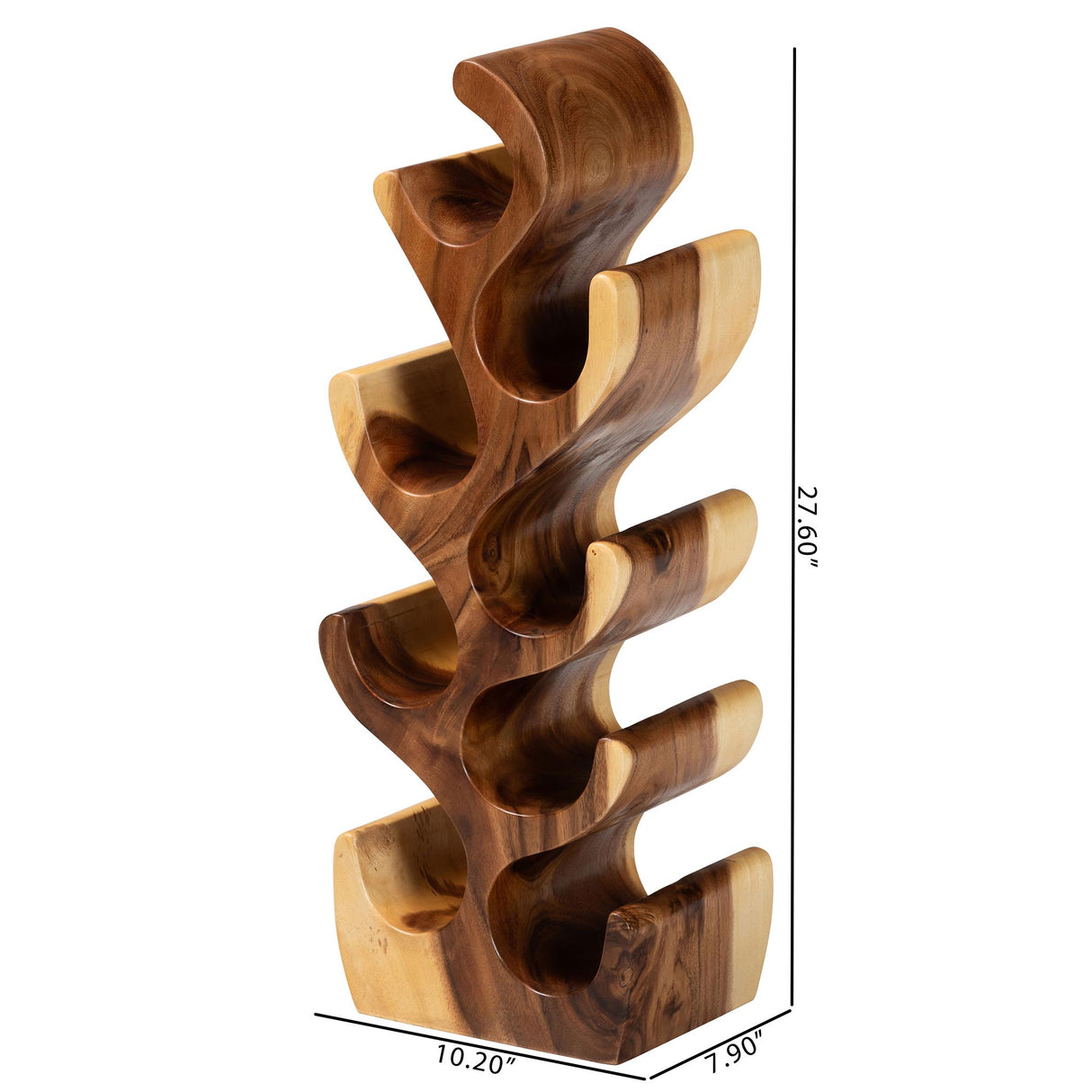 Matana Suar Wood Wine Rack with 8-Bottle Capacity by Wicker Fair