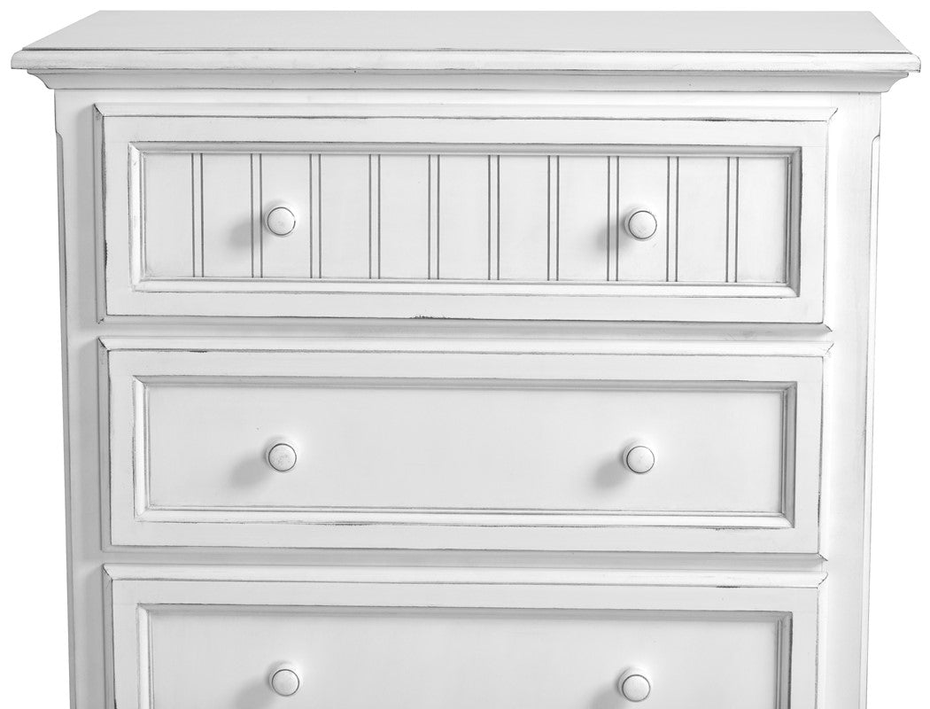 Monaco Distressed White 5 Pc Bedroom Set By Seawinds Trading