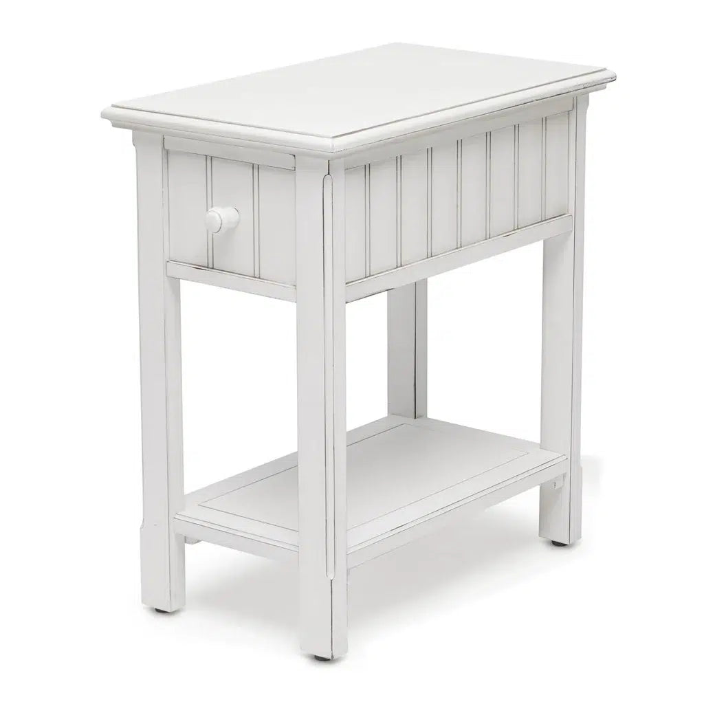 Monaco Chairside Table Model B81805-BLANC By Seawinds Trading
