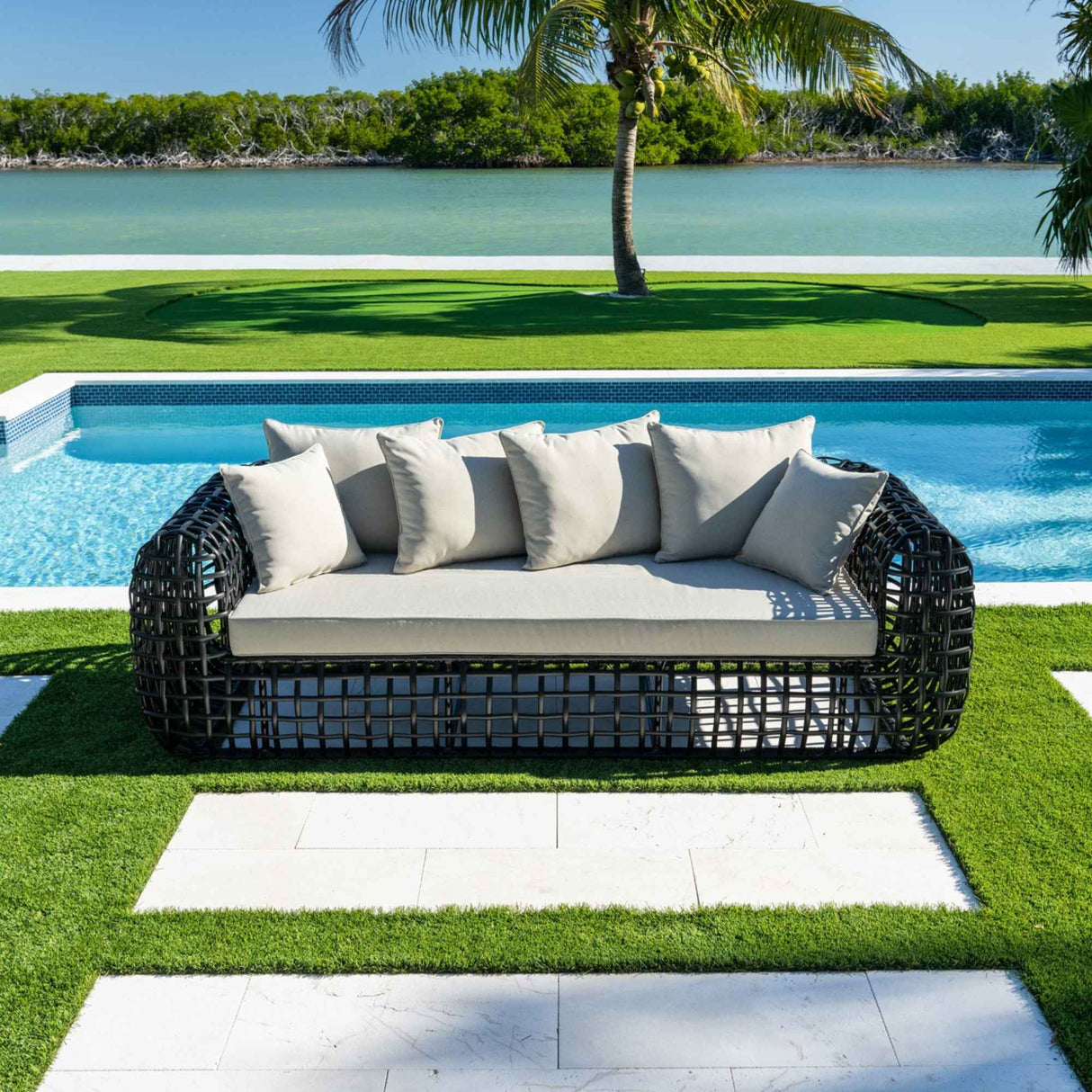 Monte Carlo Outdoor 4-Pc Seating Set Model PRP-8801-BLK-4PC by Pelican Reef