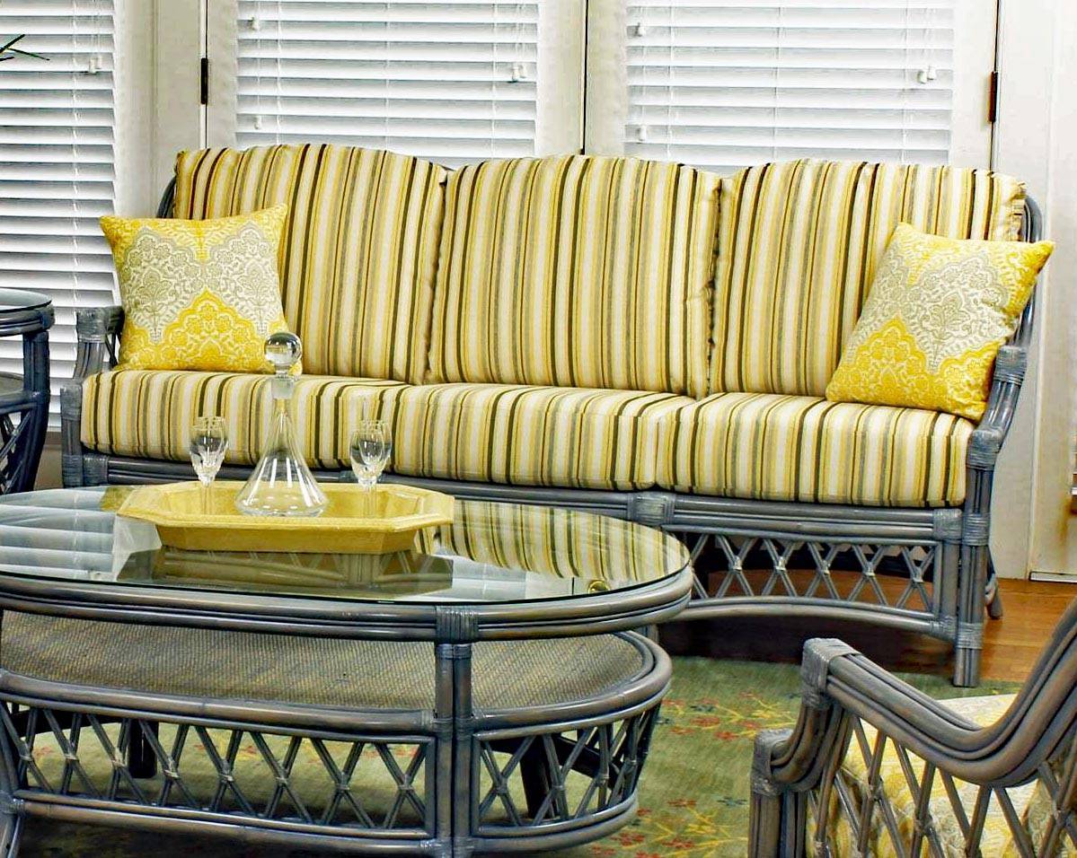 Nadine Coastal 2 Pc Chair and Ottoman Set in Willow Finish Model 6200-2PC-SET-WL from South Sea Rattan