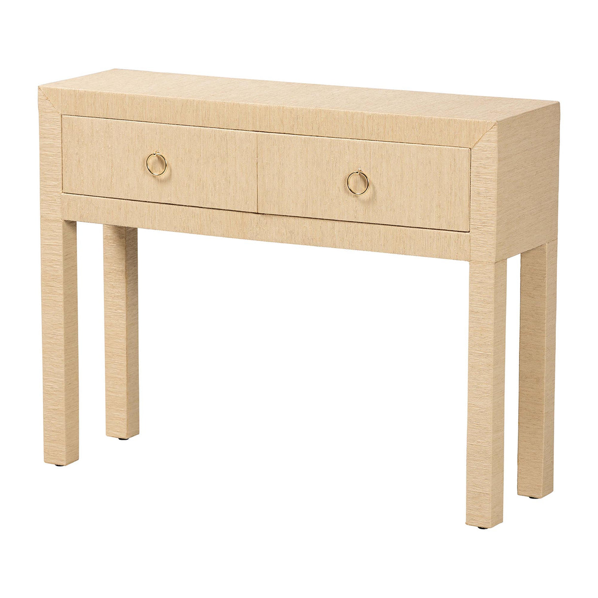 Noah Grasscloth 2-Drawer Console Table by Wicker Fair
