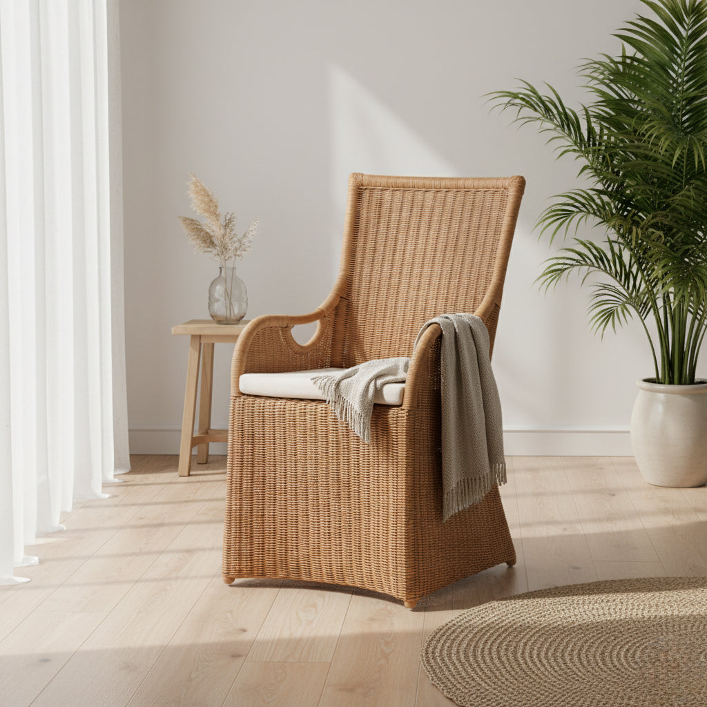 Wicker Fair Rattan Noble Dining Chair or Accent Chair