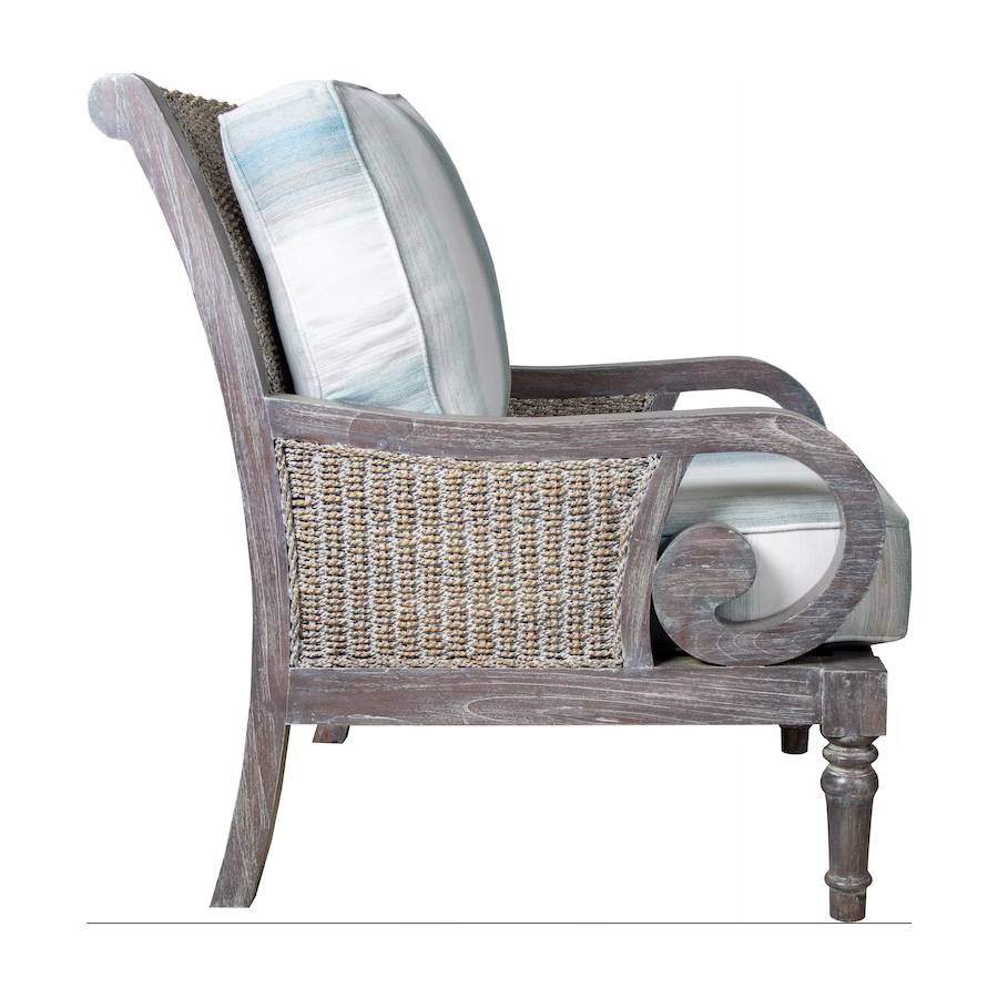 Biscayne Wood and Wicker Lounge Chair from Capris Furniture Model OC318