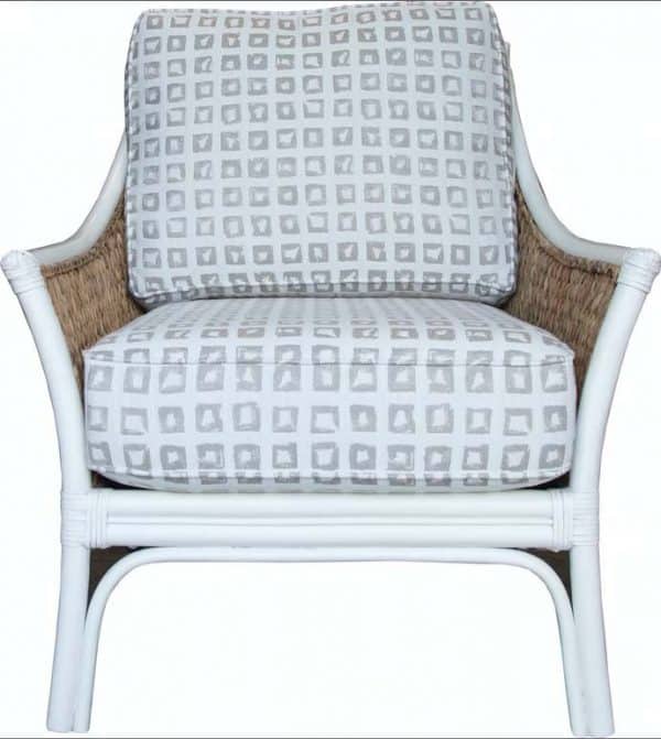 Countryside White Rattan and Natural Wicker Weave Occassional Chair Model OC734 from Capris Furniture