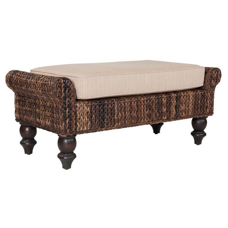 West Indies Rattan Ottoman and a Half Model WI-10B By Designer Wicker Tribor