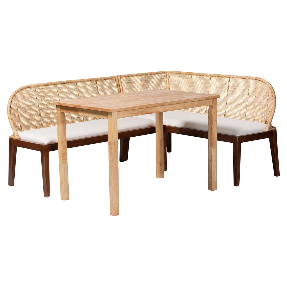 Bhotswana 3 Piece Dining Nook Set by Wicker Fair