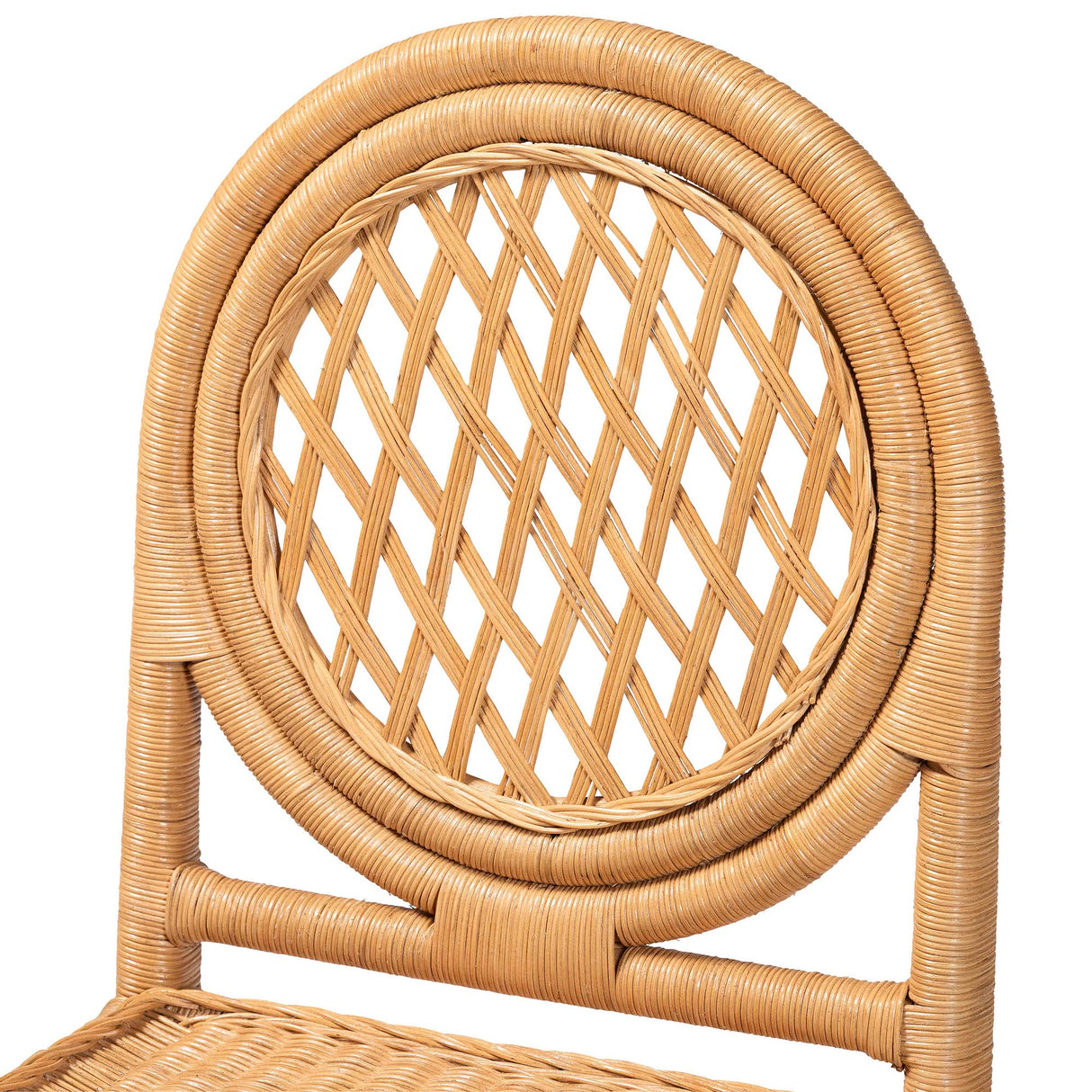 Oxford Round Back Rattan Dining Chair Set of 2 by Wicker Fair