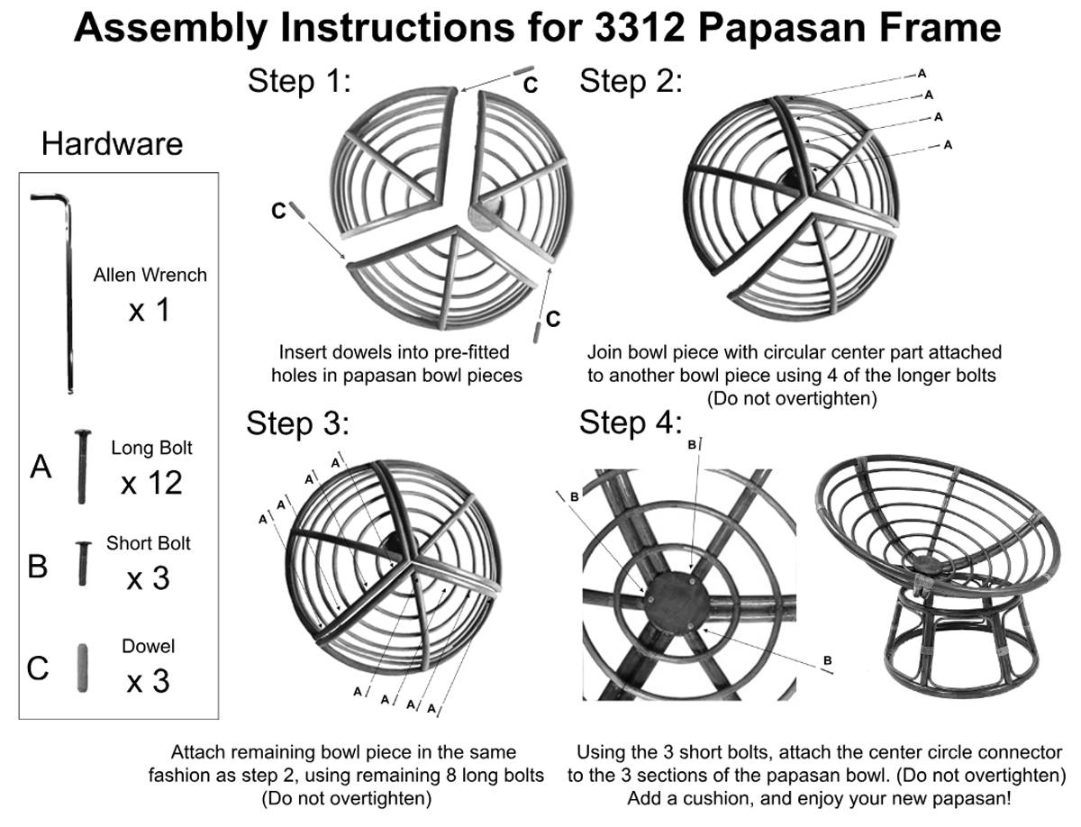 Bali 42-inch Rattan Papasan Chair with Microsuede Fabric Cushion