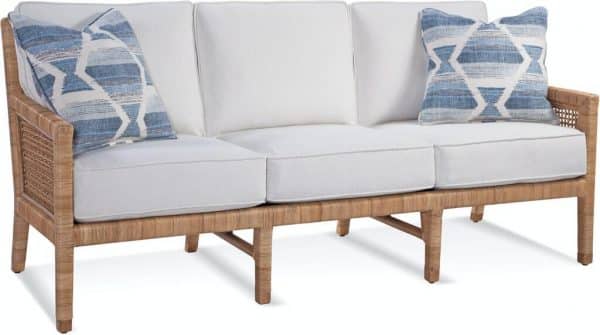 Pine Isle Rattan and Wicker Sofa Model 1023-011 Made in the USA by Braxton Culler