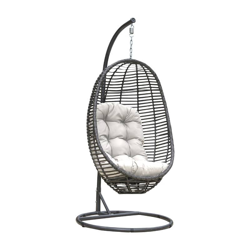 Outdoor Graphite 2 PC Hanging Chair with Cushion by Panama Jack Model PJO-1601-GRY-2HC