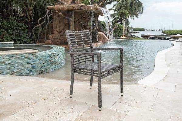 Panama Jack Outdoor Graphite Stackable Arm Chair by Hospitality Rattan Model PJO-1601-GRY-AC