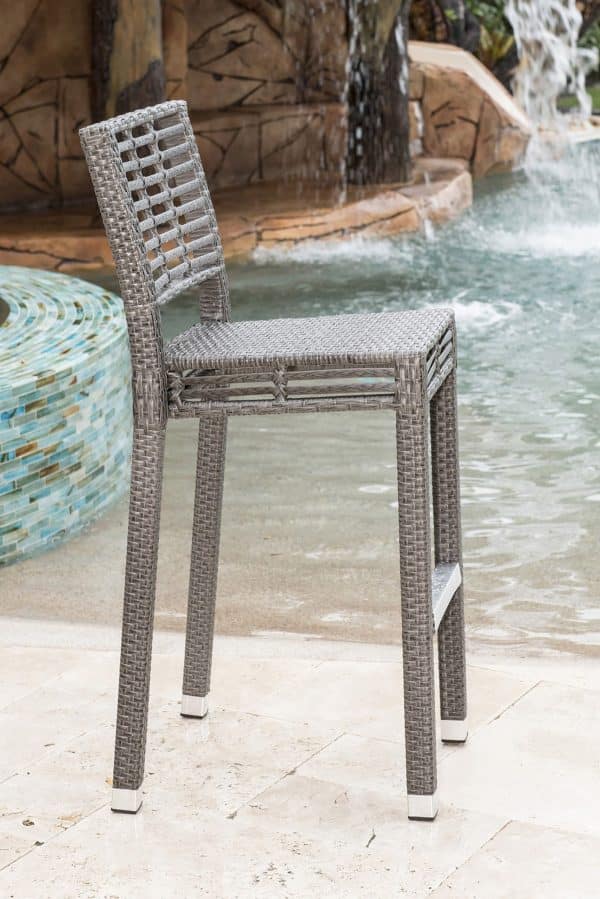 Panama Jack Outdoor Graphite Stackable Barstool by Hospitality Rattan Model PJO-1601-GRY-BS