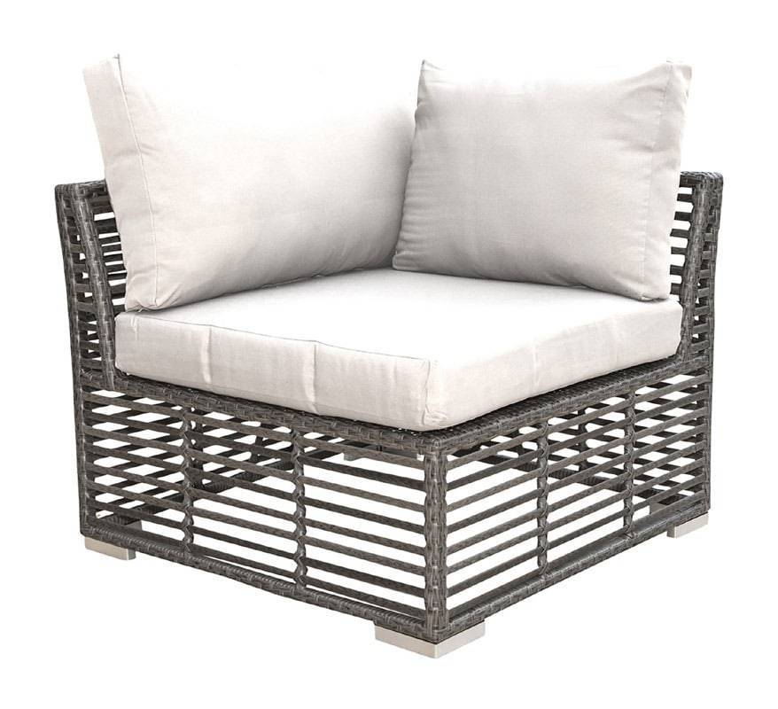 Outdoor Graphite Modular Corner Unit with Cushions by Panama Jack Model PJO-1601-GRY-C