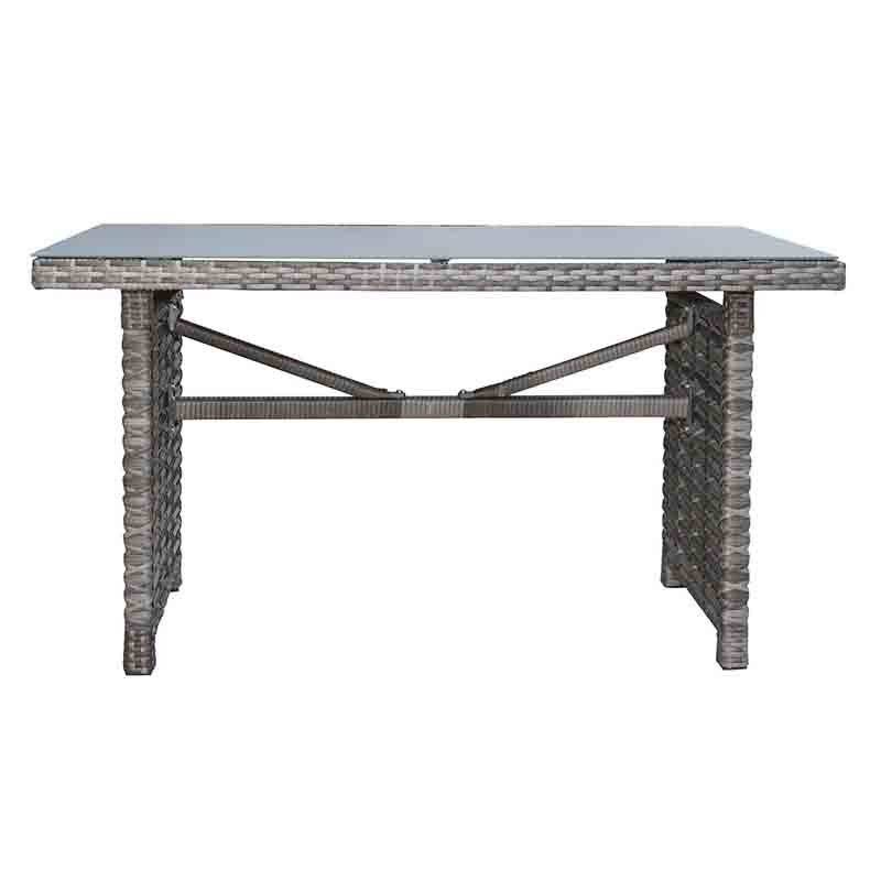 Panama Jack Outdoor Graphite Rectangular High Coffee Table W/Frost Glass by Hospitality Rattan Model PJO-1601-GRY-RC