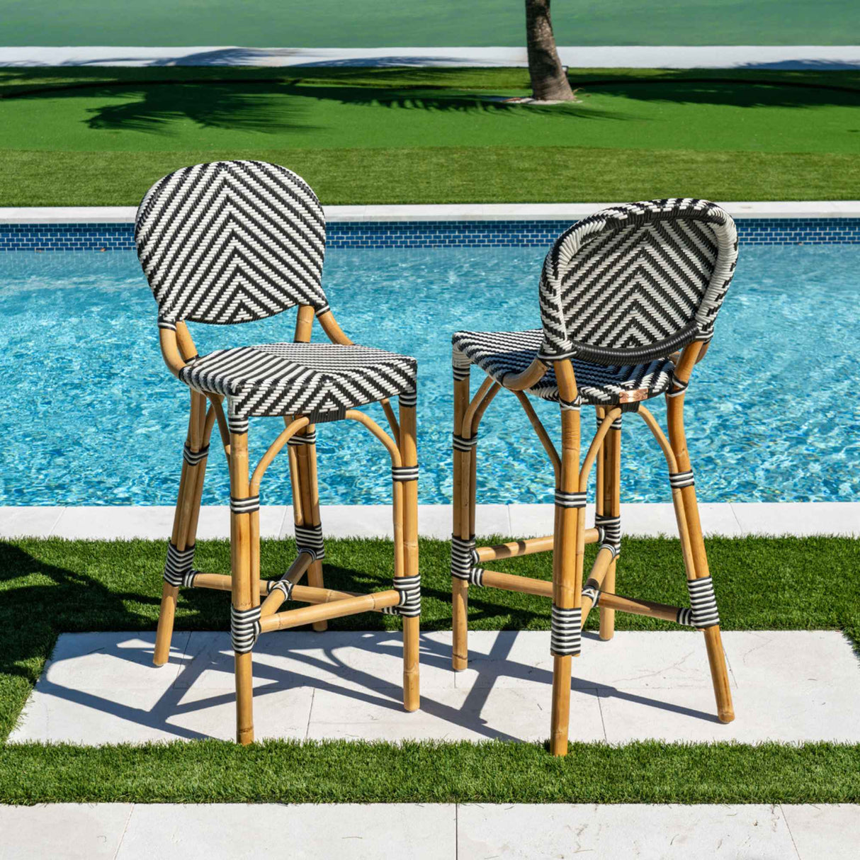 Nerea Set 2 Bar Stools Model PJS-1801-BLK-BS-SET2 by Panama Jack