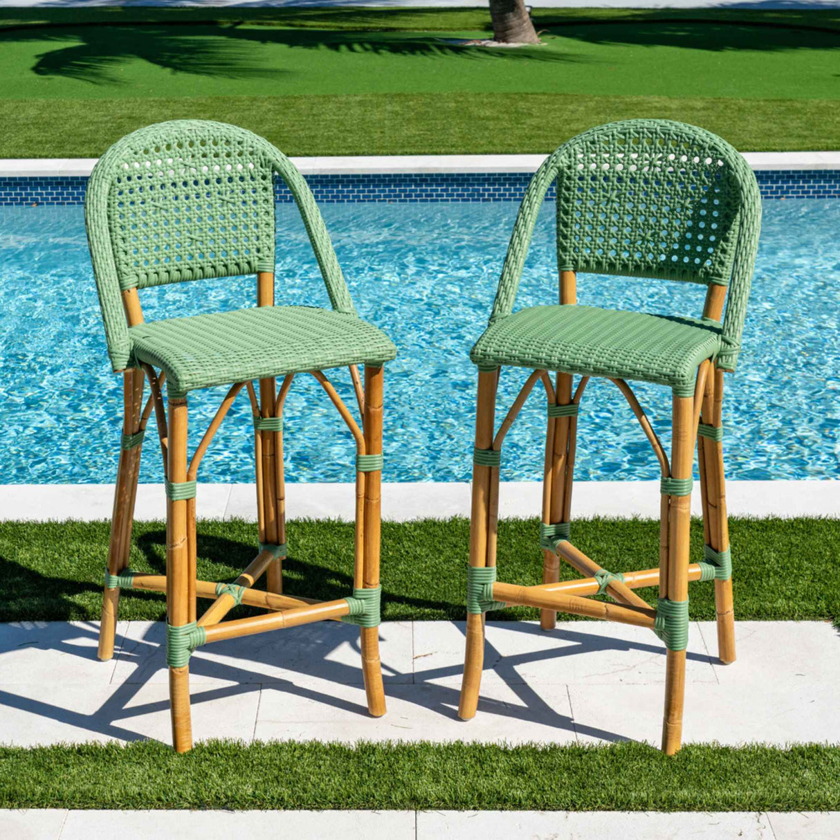 Chloe Set 2 Bar Stools Model PJS-1801-GRN-BS-SET2 by Panama Jack