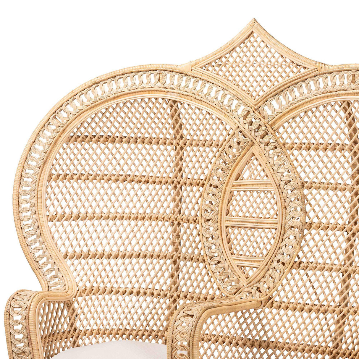 RIVIERA King and Queen BOHEMIAN NATURAL BROWN RATTAN TWO-SEATER PEACOCK CHAIR