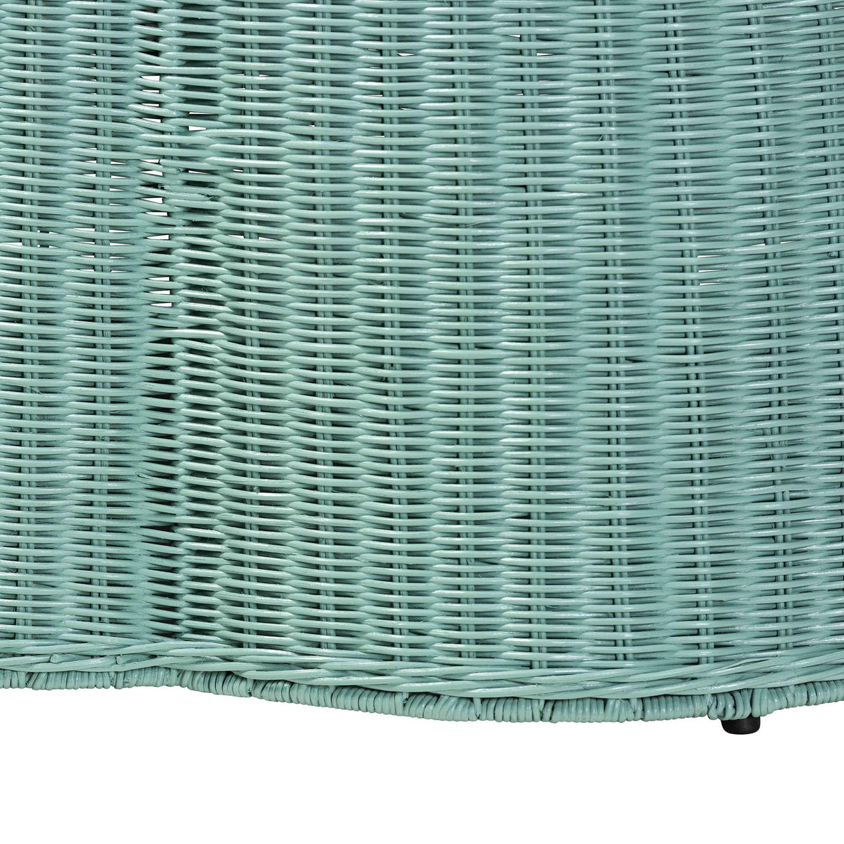 Cove Bohemian Seaguard Green Scalloped Rattan Coffee Table by Wicker Fair