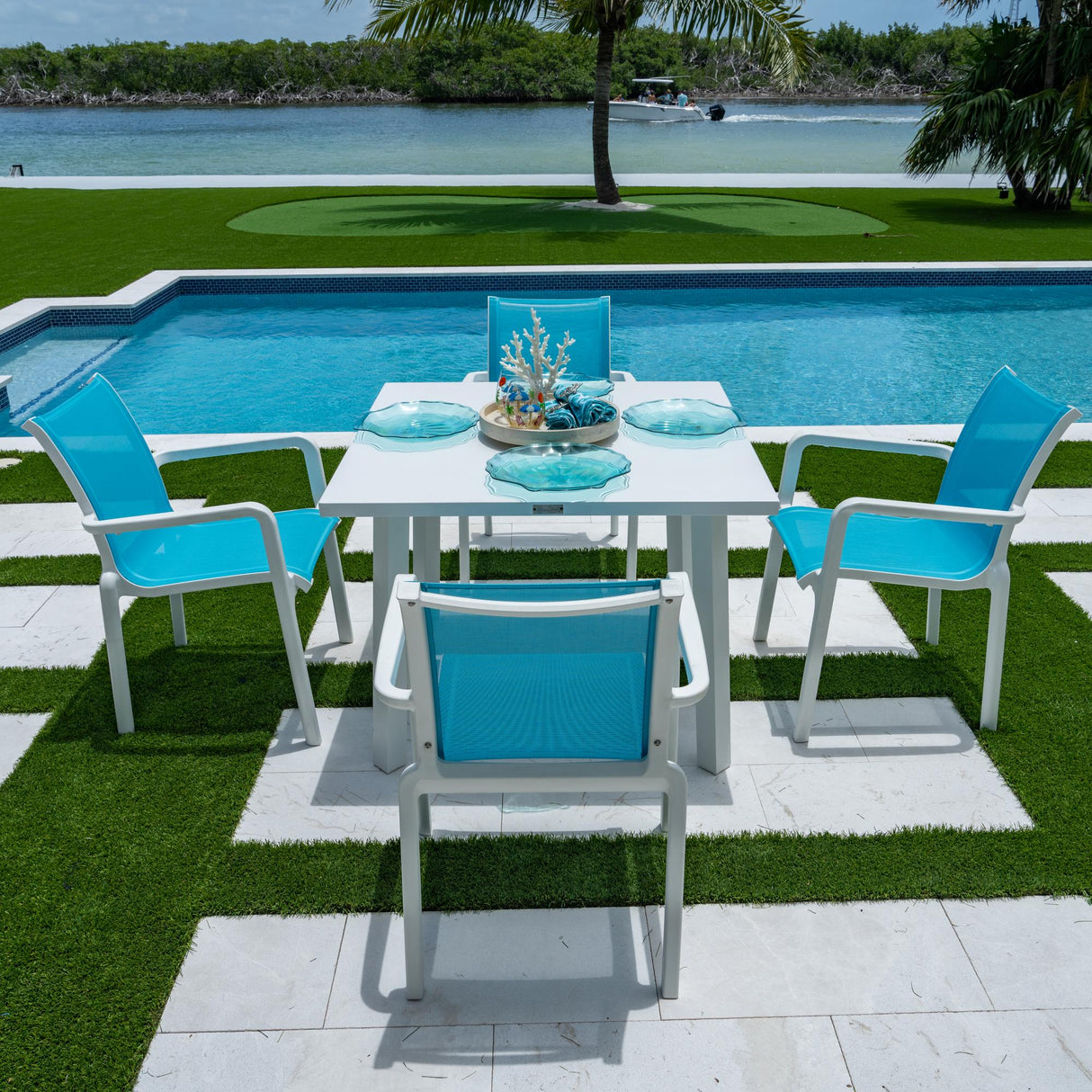 Abaco Outdoor 5-Piece Dining Set Model PJO-4601-WHT-5DA by Panama Jack