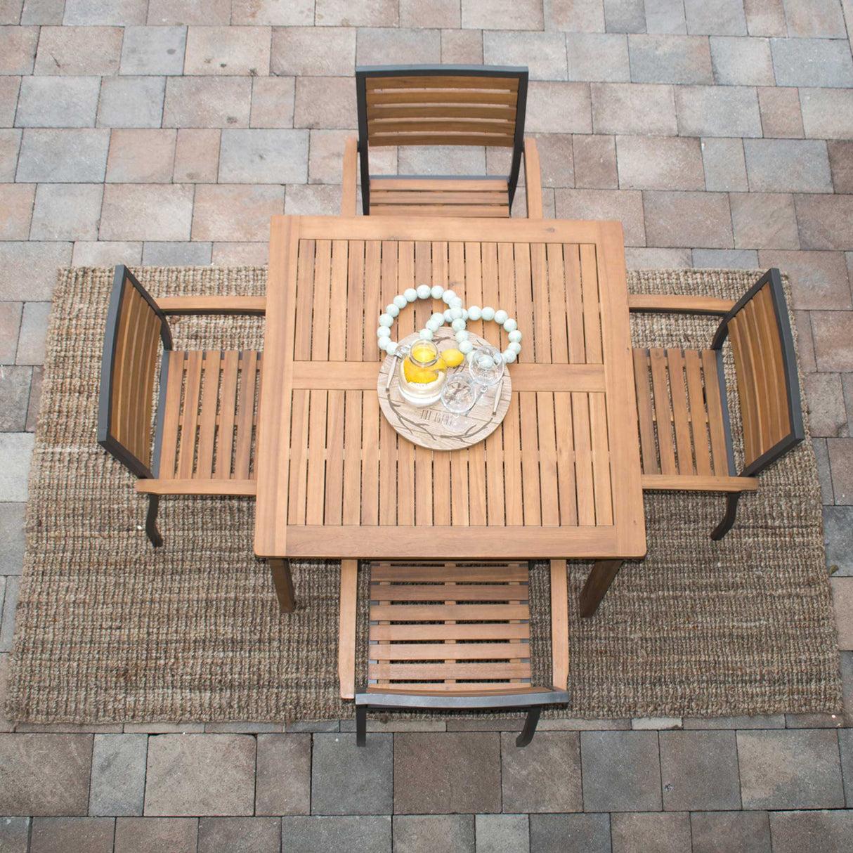 Boca Grande Outdoor 5-Piece Square Dining Set Model PJO-3201-GRY-5DA-CUSH by Panama Jack