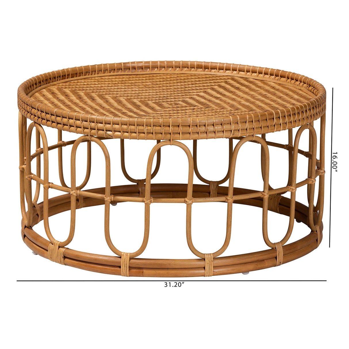 Oxford Bohemian Light Honey Rattan Coffee Table by Wicker Fair