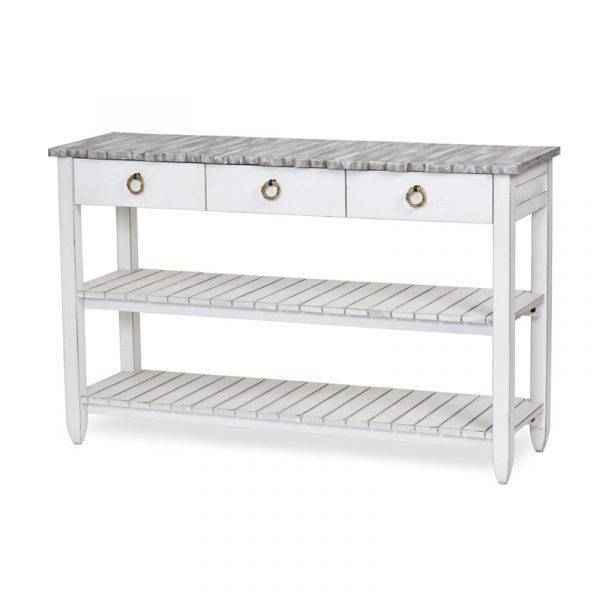 Picket Fence Rustic Distressed Grey White Entertainment Media TV Cabinet Model B78219-GREY/BLANC By Seawinds Trading
