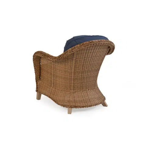 Pine Island Outdoor Wicker Club Chair in Nutmeg Model 651701NTMWTK – Choice of Cushions Made in the USA