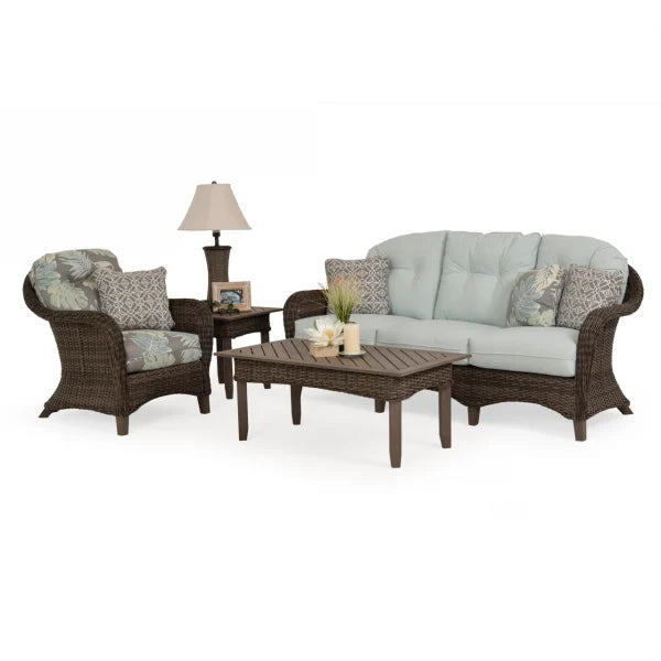 Pine Island Outdoor Wicker Rectangle Cocktail Table in Peppercorn Model 651729PPCVWN