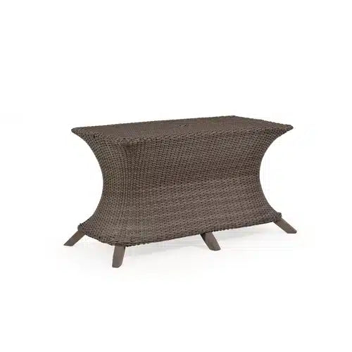 Pine Island Outdoor Wicker 42" x 75" Rectangle Dining Table in Peppercorn Model 65174601194072TPPCVWN