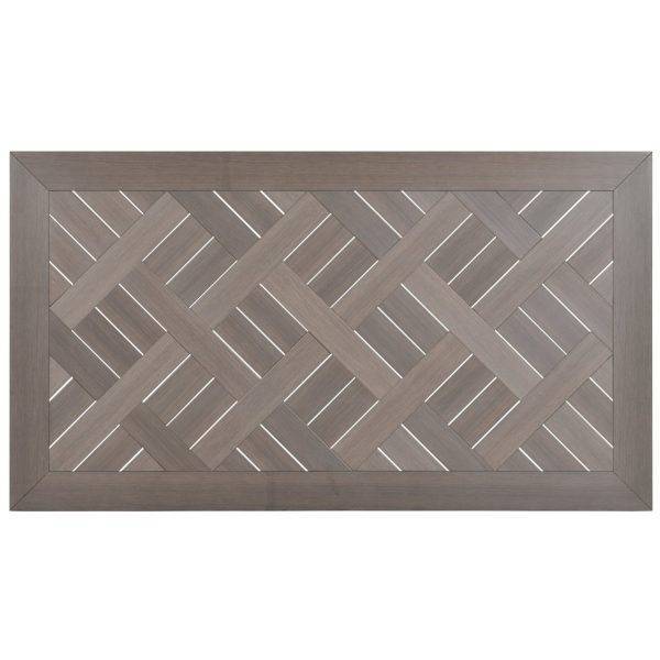 Pine Island Outdoor Wicker 42" x 75" Rectangle Dining Table in Peppercorn Model 65174601194072TPPCVWN