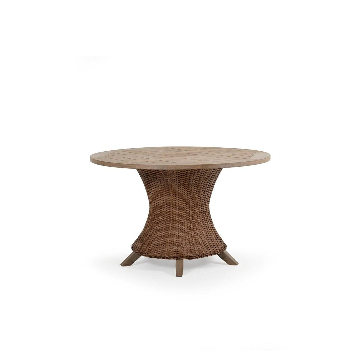 Pine Island Outdoor Wicker 48" Round Dining Table in Nutmeg Model 651750NTM011948TWTK