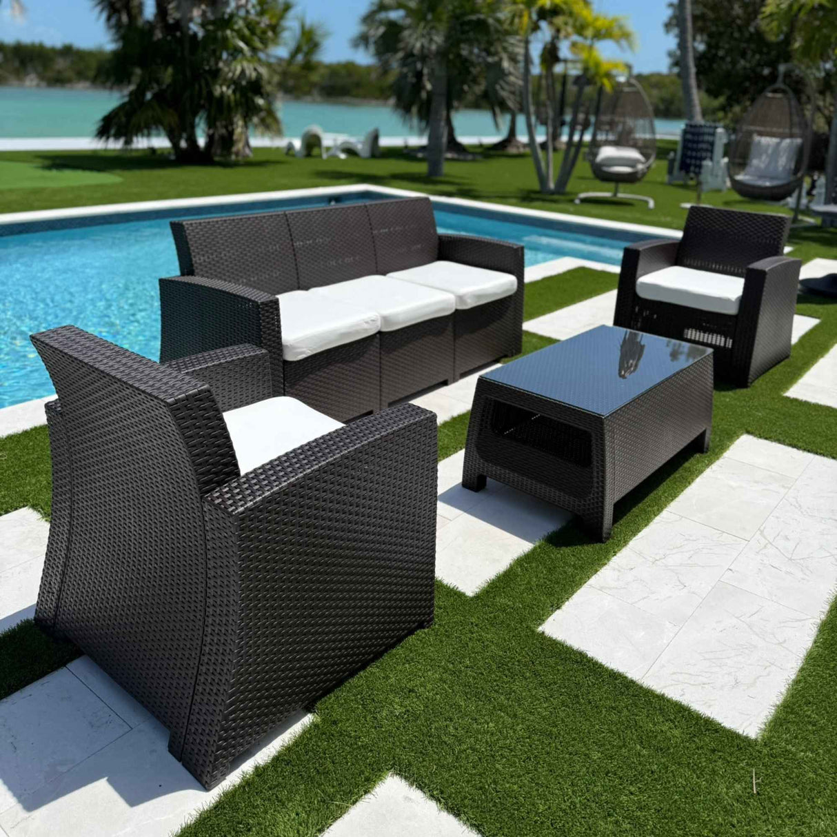 Plastique 4-Piece Seating Set Model PRP-113-CHO-4PS by Pelican Reef