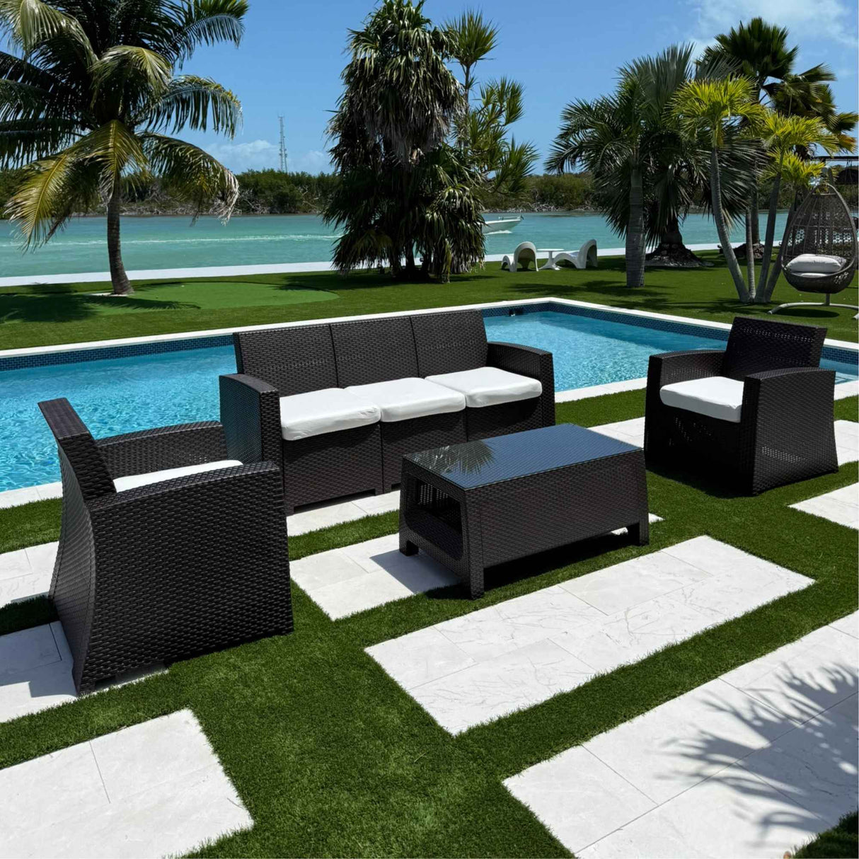 Plastique 4-Piece Seating Set Model PRP-113-CHO-4PS by Pelican Reef