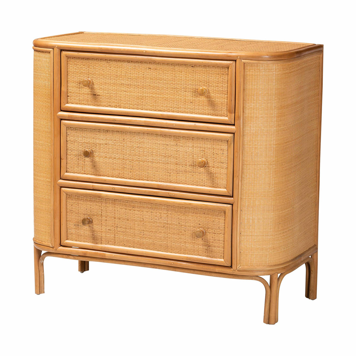 Ladenza Bohemian Light Honey Rattan 3-Drawer Storage Cabinet by Wicker Fair