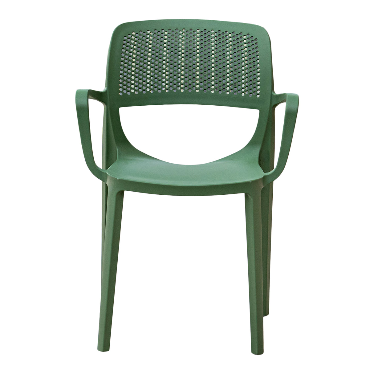 Mila Set of 2 Stackable Armchairs-Green Model RBO-MILA-GRE-AC-SET2 by Rainbow Outdoor