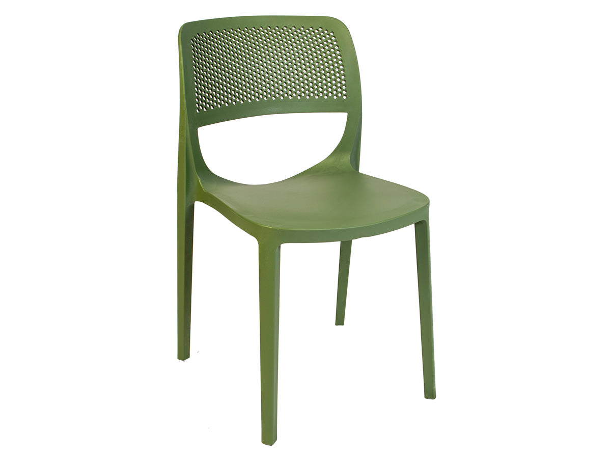 Mila Set of 2 Stackable Side Chairs-Green Model RBO-MILA-GRE-SC-SET2 by Rainbow Outdoor