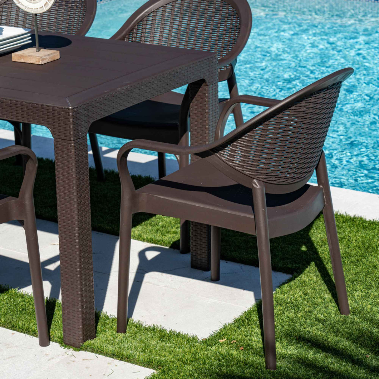 Mona Outdoor Set of 2 Armchairs Model RBO-MONA-BRW-SET2 by Rainbow Outdoor