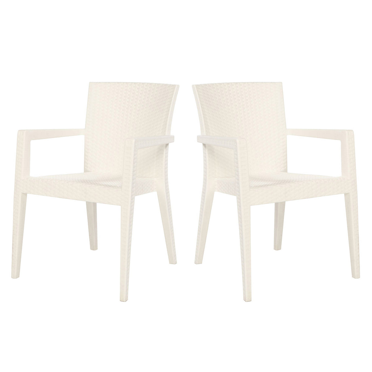 Montana Set of 2 Stackable Armchairs – White Model RBO-MONTANA-WHT-AC-SET2 by Rainbow Outdoor