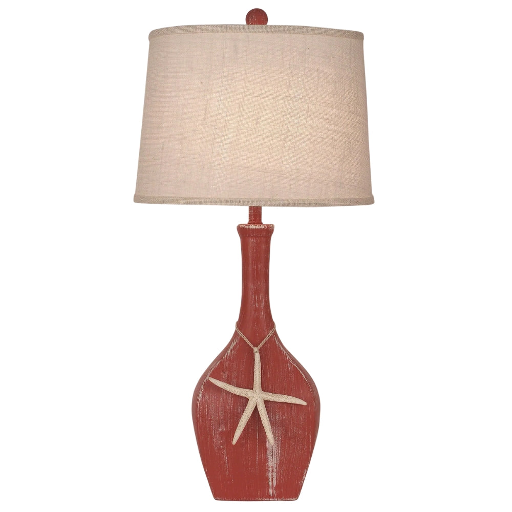 Red Coral Large Starfish Accent Lamp