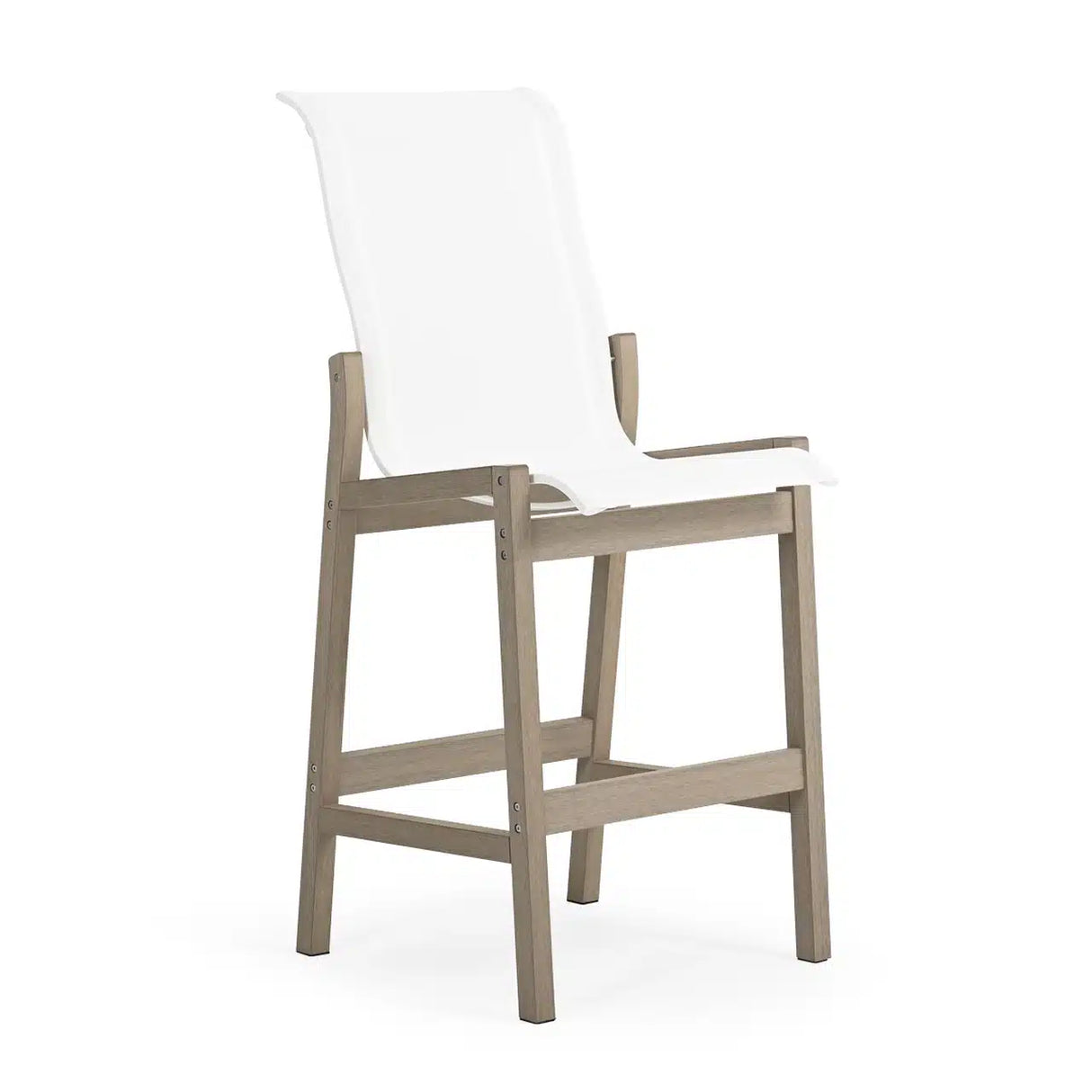 Rodeo Beach Outdoor PoliSoul™ Sling Bar Chair in Weathered Teak Model 5245WTK5230RNAT