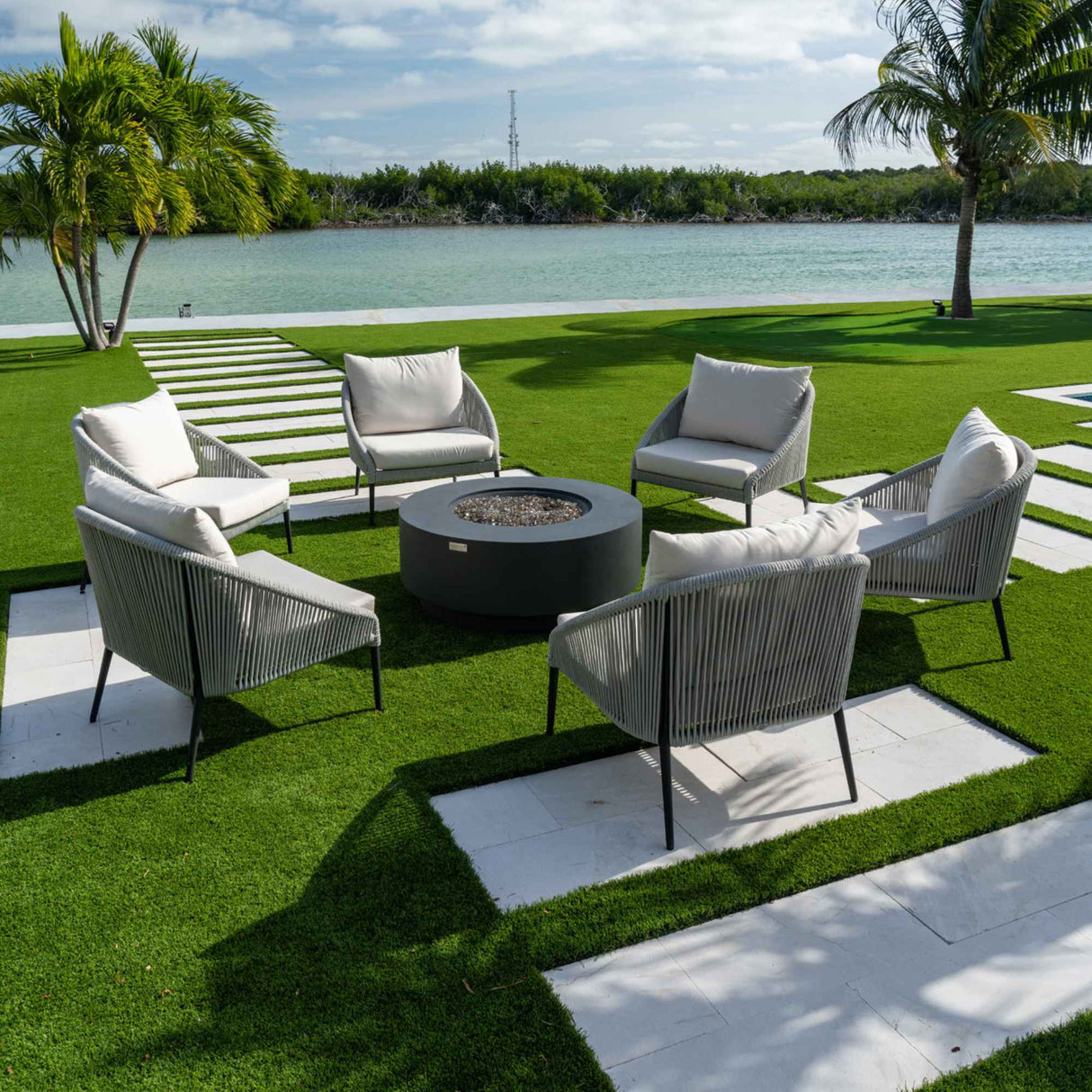 Rodona Outdoor Armchair with Sunbrella Cushion Model 24171-BPR-CUSH by Skyline Design