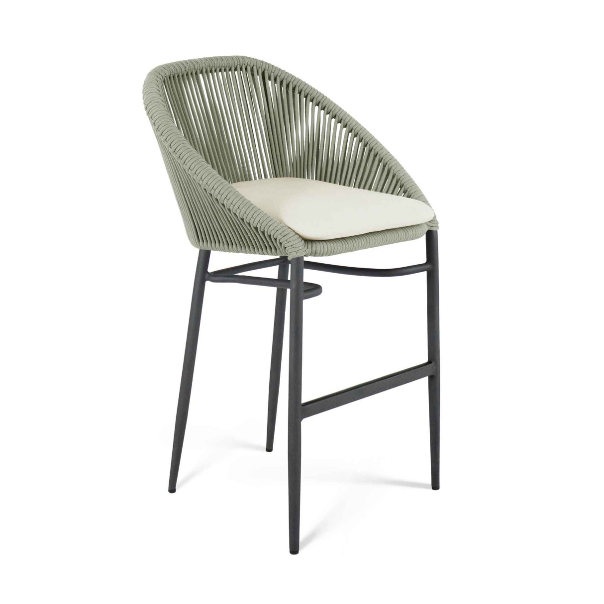Rodona Outdoor Barstool with Sunbrella Cushion Model 24179-BPR-CUSH by Skyline Design
