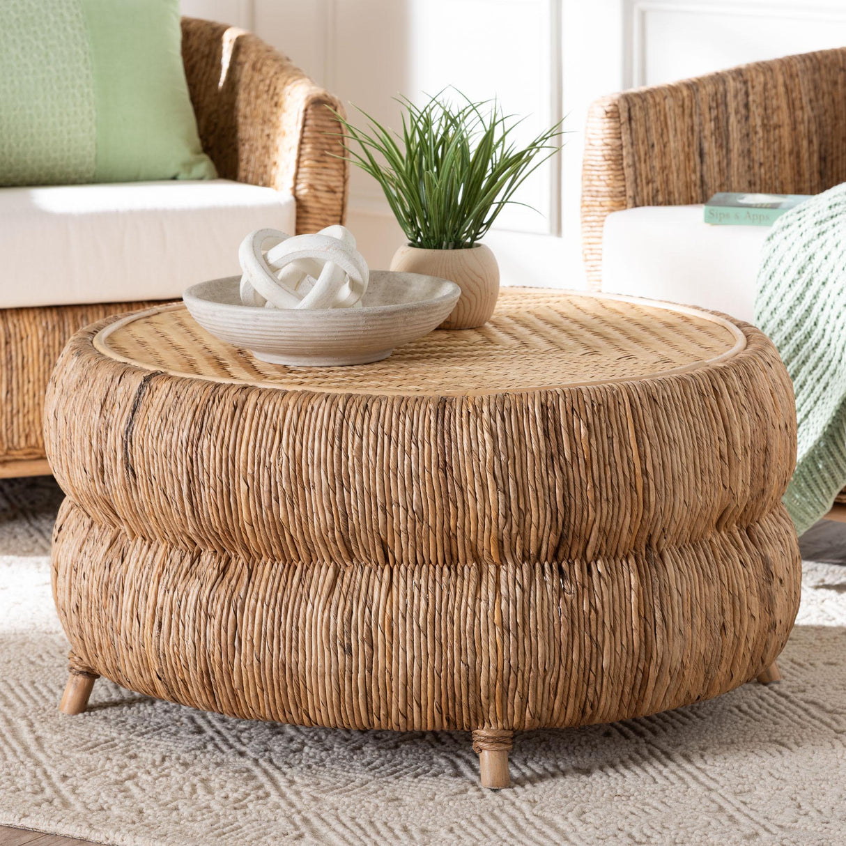 Bangka Rattan and Seagrass Coffee Table by Wicker Fair