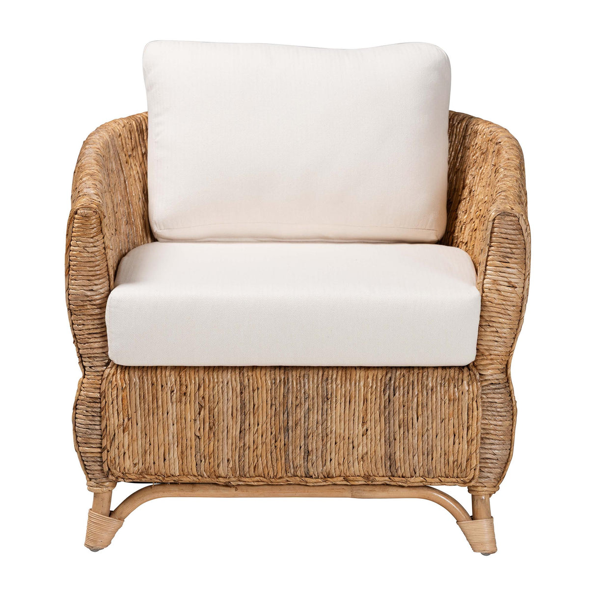 Subic Rattan and Seagrass Armchair with Cushions by Wicker Fair