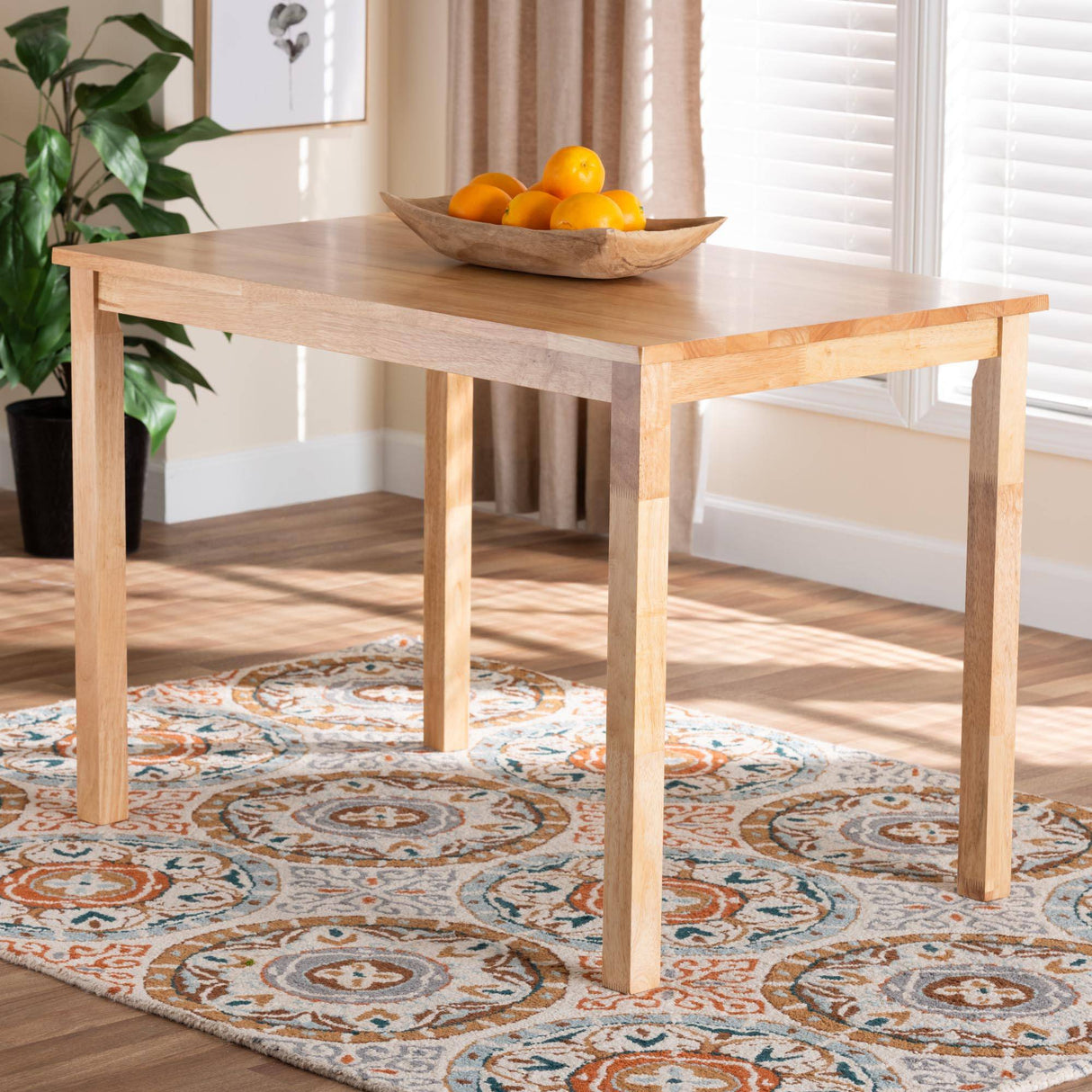 Rubberwood Wicker Fair Dining Table