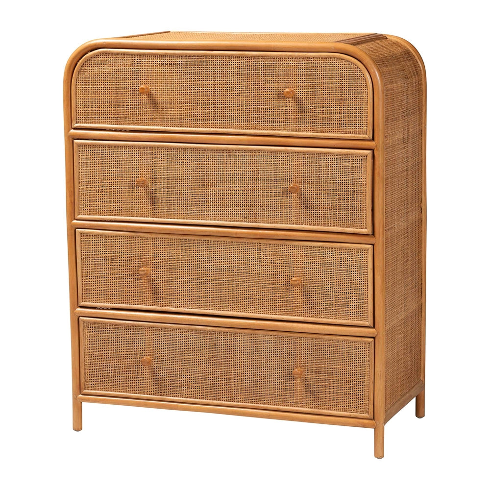 Sankrit Natural Rattan 4-Drawer Storage Cabinet by Wicker Fair