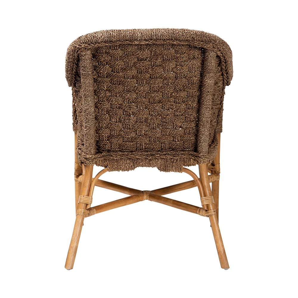 Suis Bohemian Natural Seagrass and Rattan Arm Chair by Wicker Fair